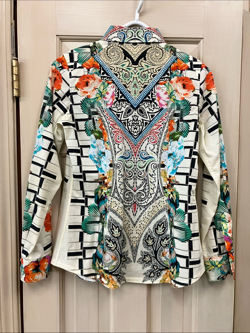 Etro Cream Multi Paisley Floral Button-Down Shirt - Picture 2 of 5
